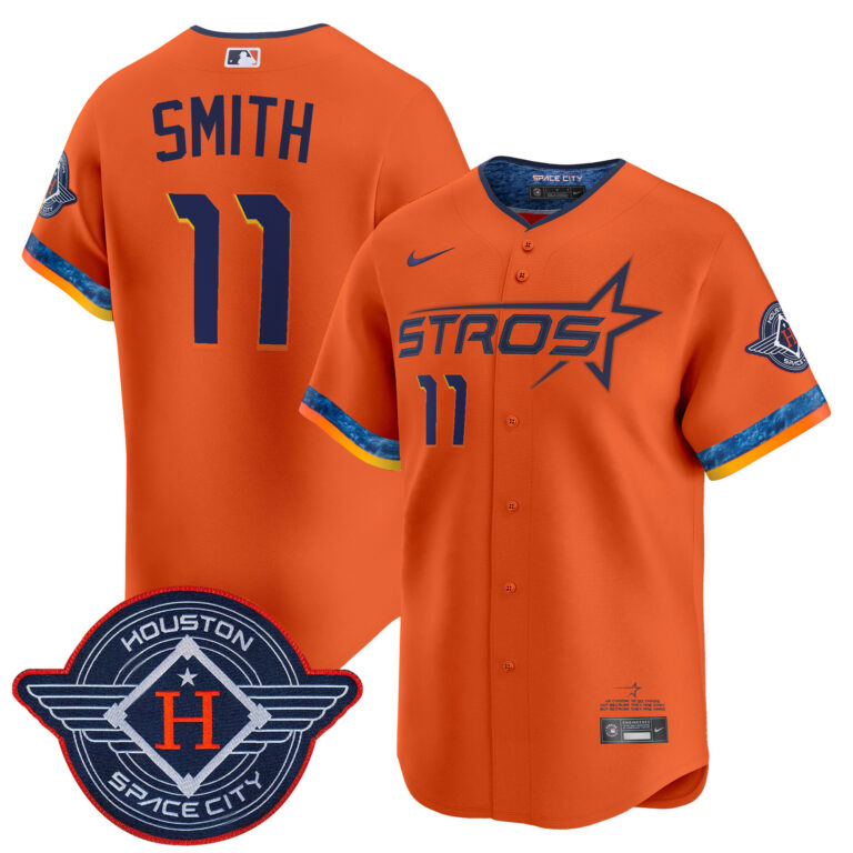Men Houston Astros 11 Smith orange 2025 City Connect Vapor Premier Limited Jersey